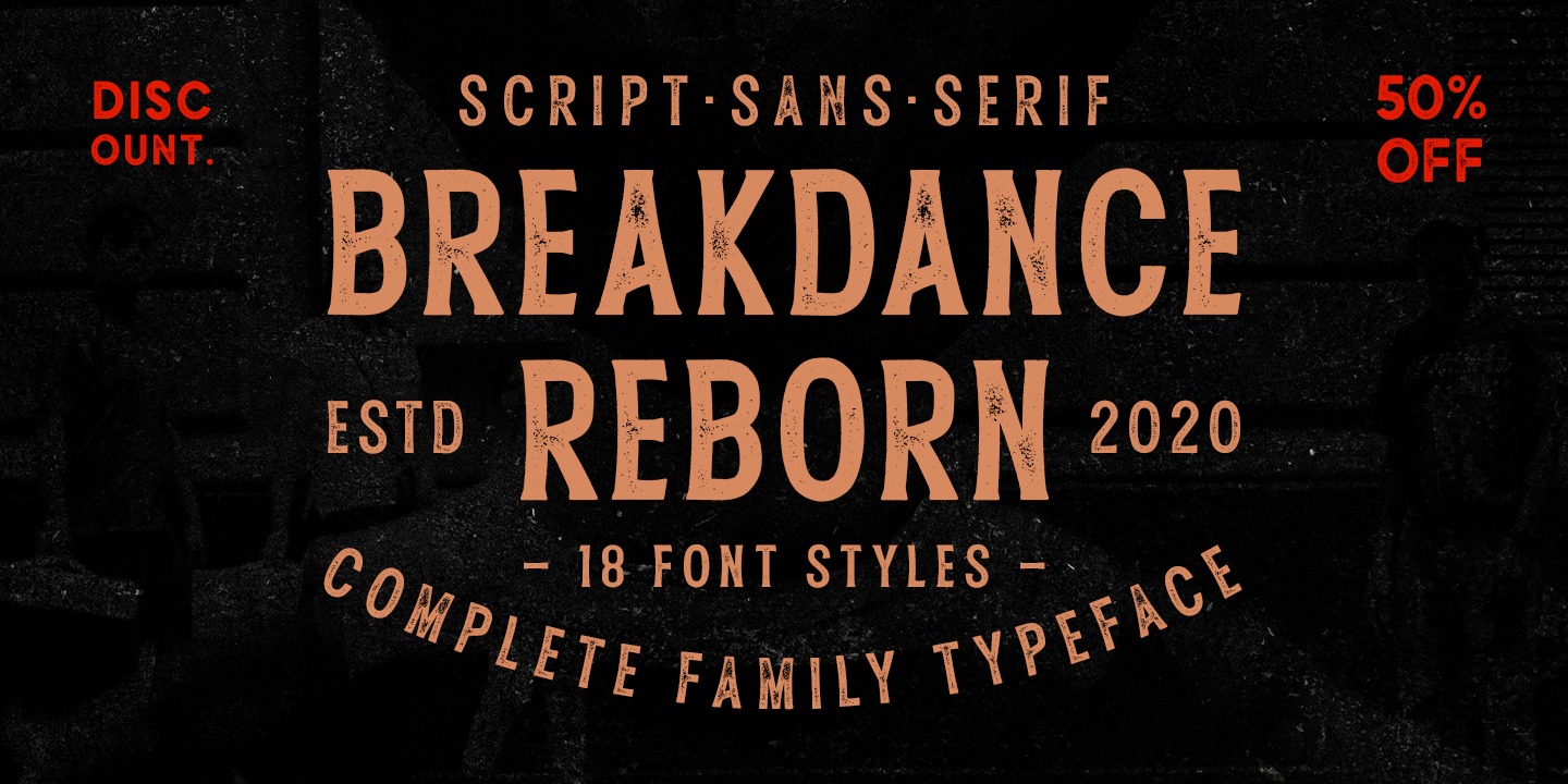 Breakdance Reborn Serif Rough Font preview